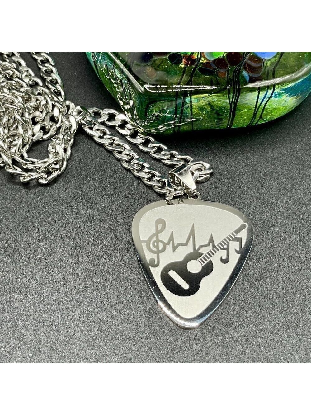 Heavy Guitar Pick Rocker Necklace #1253